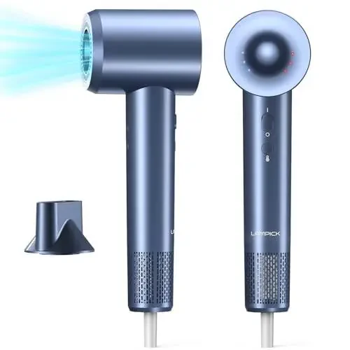 LAMPICK Hair Dryer, Ionic Blow Dryer, Professional High-Speed Hairdryer with 110,000 RPM Motor for Fast Drying, 5 Temps/3 Speeds Lightweight Hairdryer with Magnetic Nozzle for Home Travel Women Man - 6