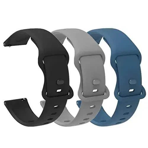 Lamshaw 22mm Classic Watch Bands: Soft Silicone Sports Strap Compatible with GTX12, GTX13, T60 Smart Watches - Modazone