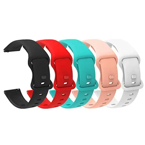 Lamshaw 22mm Classic Watch Bands: Soft Silicone Sports Strap Compatible with GTX12, GTX13, T60 Smart Watches 