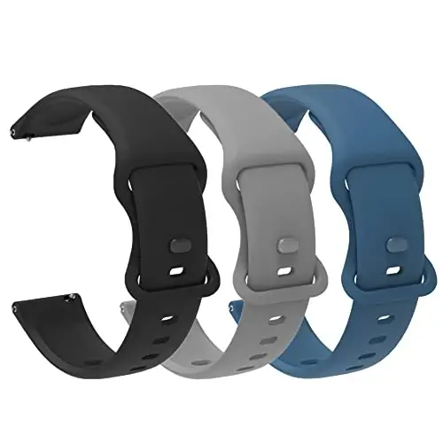 Lamshaw 22mm Classic Watch Bands: Soft Silicone Sports Strap Compatible with GTX12, GTX13, T60 Smart Watches - 1
