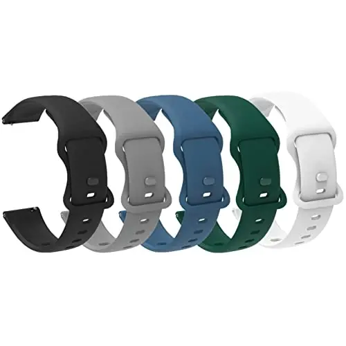 Lamshaw 22mm Classic Watch Bands: Soft Silicone Sports Strap Compatible with GTX12, GTX13, T60 Smart Watches - 1