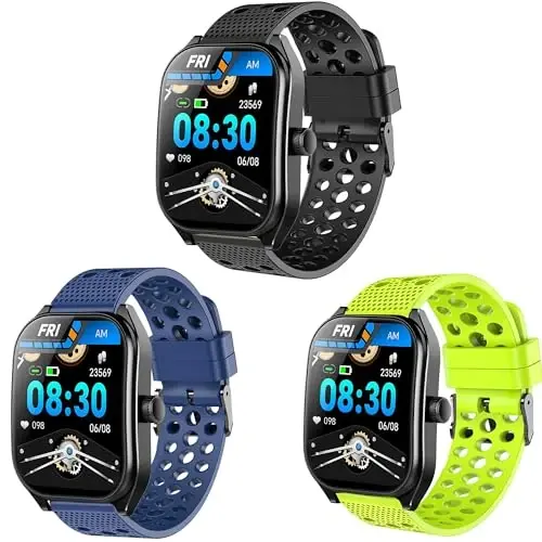 Lamshaw Compatible with Aolon Curve Smart Watch Bands, 22mm Silicone Replacement Wristbands Sport Strap with Metal Buckle Compatible with Aolon Curve 2.01