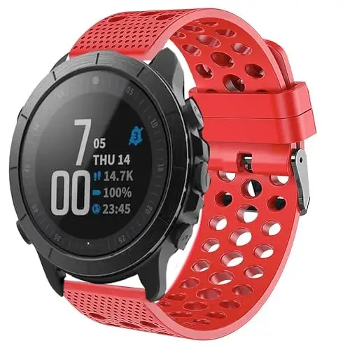 Lamshaw Compatible with Wahoo ELEMNT Rival Smartwatch Band, Silicone Replacement Wristbands Sport Strap with Metal Buckle Compatible with Wahoo ELEMNT Rival Smartwatch - 1