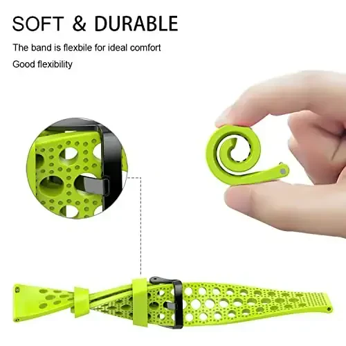 Lamshaw Compatible with Wahoo ELEMNT Rival Smartwatch Band, Silicone Replacement Wristbands Sport Strap with Metal Buckle Compatible with Wahoo ELEMNT Rival Smartwatch - 5