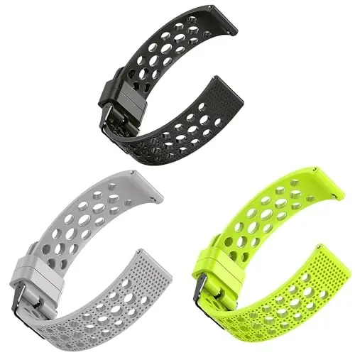 Lamshaw Compatible with Wahoo ELEMNT Rival Smartwatch Band, Silicone Replacement Wristbands Sport Strap with Metal Buckle Compatible with Wahoo ELEMNT Rival Smartwatch 