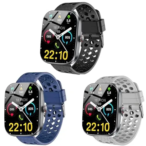 Lamshaw Compatible for Kuizil Smart Watch Band, Silicone Replacement Wristbands Sport Strap with Metal Buckle Compatible with Kuizil T70 1.91