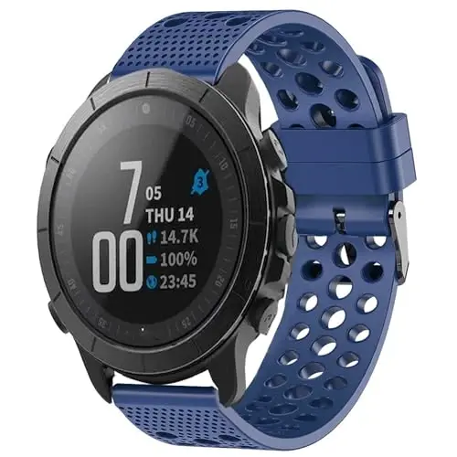 Lamshaw Совместимый с Wahoo ELEMNT Rival Smartwatch Band, силиконовые сменные спортивные ремешки с металлической пряжкой, совместимые с Wahoo ELEMNT Rival Smartwatch - 1
