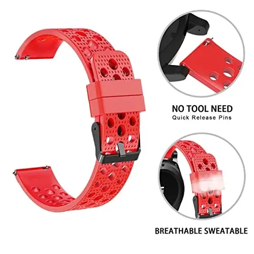 Lamshaw Compatible with Wahoo ELEMNT Rival Smartwatch Band, Silicone Replacement Wristbands Sport Strap with Metal Buckle Compatible with Wahoo ELEMNT Rival Smartwatch - 4