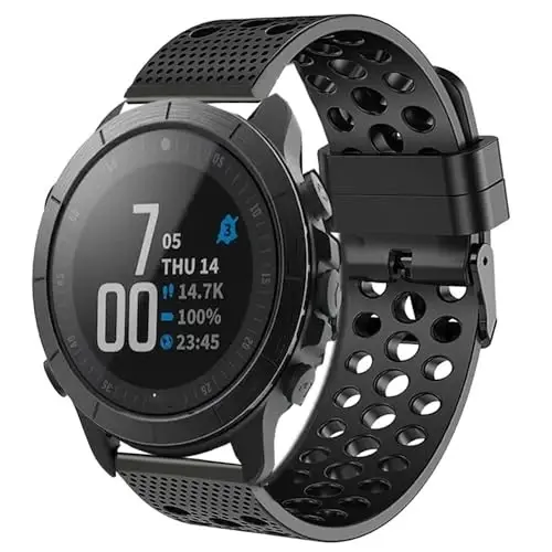 Lamshaw Wahoo ELEMNT Rival aqlli soati uchun mos keladigan bilaguzuk, silikon o'rnini bosuvchi bilaguzuk sport tasmasi metall tokasi bilan Wahoo ELEMNT Rival aqlli soati uchun mos - 1
