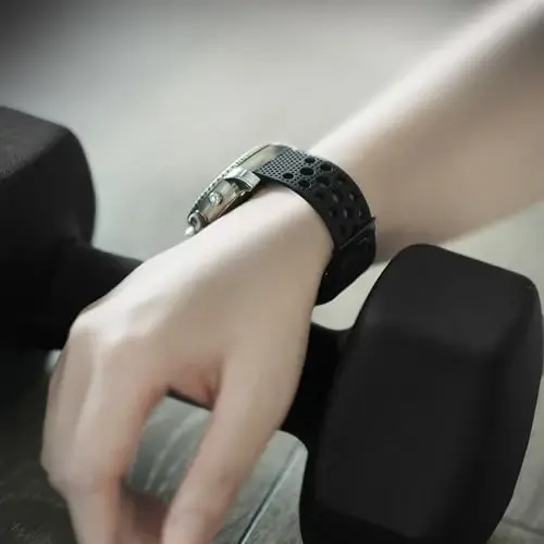 Lamshaw Wahoo ELEMNT Rival aqlli soati uchun mos keladigan bilaguzuk, silikon o'rnini bosuvchi bilaguzuk sport tasmasi metall tokasi bilan Wahoo ELEMNT Rival aqlli soati uchun mos - 4