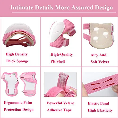 Lamsion Bolalar uchun Shlemi Sozlanuvchan Sport Himoya Asboblari To'plami Tizza Tirsaq Bilak Padlari 3 dan 8 yoshgacha bo'lgan Bolalar Qizlar Velosiped Konkida Yurish Skuter Shlemi - Lamsion (1)