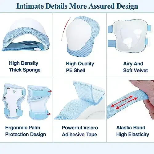 Lamsion Kids Helmet Adjustable with Sports Protective Gear Set Knee Elbow Wrist Pads for Toddler Ages 3 to 8 Years Old Boys Girls Cycling Skating Scooter Helmet - LAMSION (1)