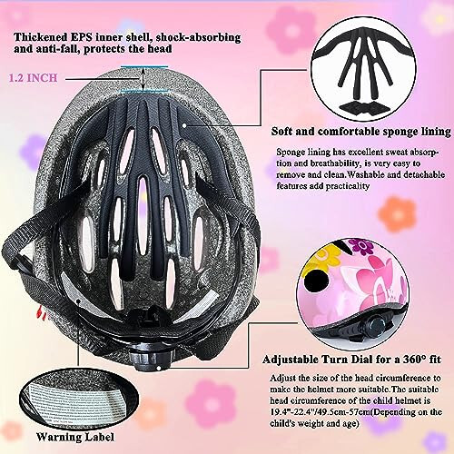 Lamsion Kids Helmet Adjustable with Sports Protective Gear Set Knee Elbow Wrist Pads for Toddler Ages 3 to 8 Years Old Boys Girls Cycling Skating Scooter Helmet - 5