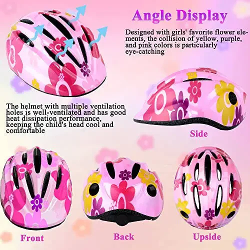 Lamsion Kids Helmet Adjustable with Sports Protective Gear Set Knee Elbow Wrist Pads for Toddler Ages 3 to 8 Years Old Boys Girls Cycling Skating Scooter Helmet - 3