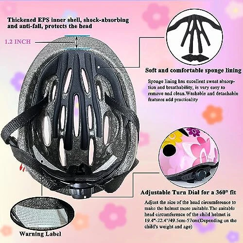 Lamsion Kids Helmet Adjustable with Sports Protective Gear Set Knee Elbow Wrist Pads for Toddler Ages 3 to 8 Years Old Boys Girls Cycling Skating Scooter Helmet - 5