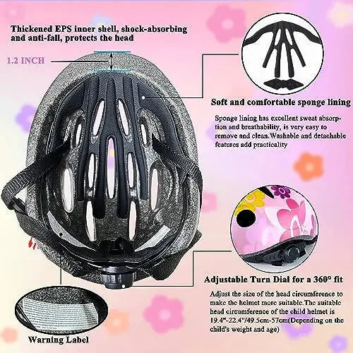 Lamsion Kids Helmet Adjustable with Sports Protective Gear Set Knee Elbow Wrist Pads for Toddler Ages 3 to 8 Years Old Boys Girls Cycling Skating Scooter Helmet - 5