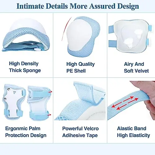 Lamsion Kids Helmet Adjustable with Sports Protective Gear Set Knee Elbow Wrist Pads for Toddler Ages 3 to 8 Years Old Boys Girls Cycling Skating Scooter Helmet - 2