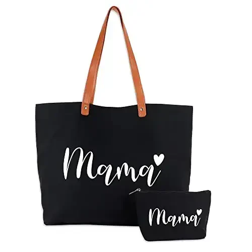 Lamyba New Mom Gifts, Mothers Day Gifts From Daughter Son Kids, Mama Bag Tote for Hospital or Baby Essentials, Mom to Be Gift - 6