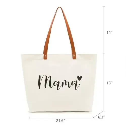 Lamyba New Mom Gifts, Mama Bag Tote with Makeup Bag, Cool Gifts for Mom to be/Expecting Mom/Pregnant Women - 4