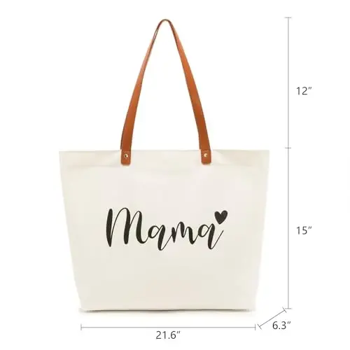 Lamyba New Mom Gifts, Mama Bag Tote with Makeup Bag, Cool Gifts for Mom to be/Expecting Mom/Pregnant Women - 4
