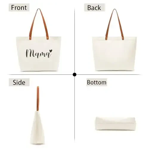 Lamyba New Mom Gifts, Mothers Day Gifts From Daughter Son Kids, Mama Bag Tote for Hospital or Baby Essentials, Mom to Be Gift - 3