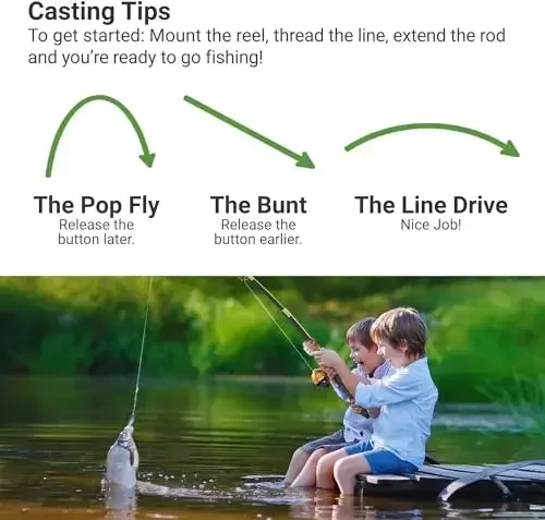 Lanaak Kids Fishing Pole, Kids Portable Telescopic Fishing Rod Set, Tackle Box and Fishing Net Combo Kit, Kids Fishing Gear for Boys and Girls Age 5-10 and Youth - 4