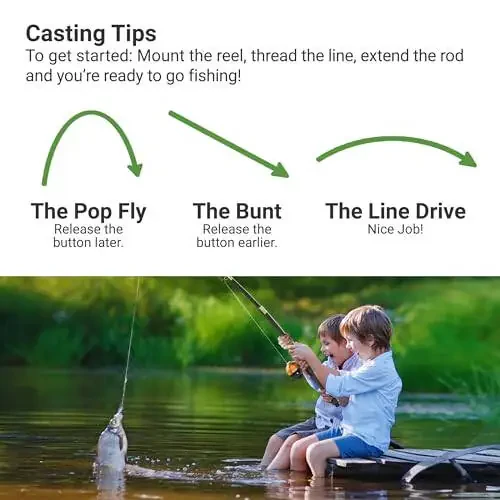Lanaak Kids Fishing Pole, Kids Portable Telescopic Fishing Rod Set, Tackle Box and Fishing Net Combo Kit, Kids Fishing Gear for Boys and Girls Age 5-10 and Youth - 4