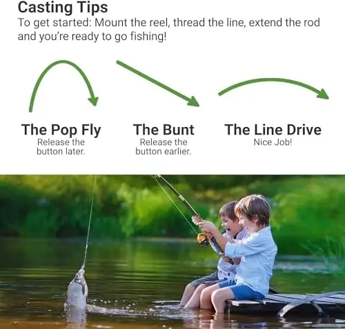 Lanaak Kids Fishing Pole, Kids Portable Telescopic Fishing Rod Set, Tackle Box and Fishing Net Combo Kit, Kids Fishing Gear for Boys and Girls Age 5-10 and Youth - 4