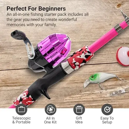 Lanaak Kids - Toddler Fishing Pole & Tackle Box, Beginner Combo kit, for Ages 5-12 - 2