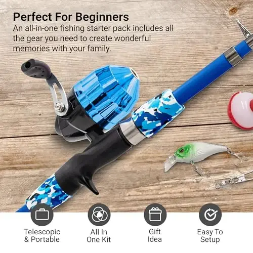 Lanaak Kids - Toddler Fishing Pole & Tackle Box, Beginner Combo kit, for Ages 5-12 - 2