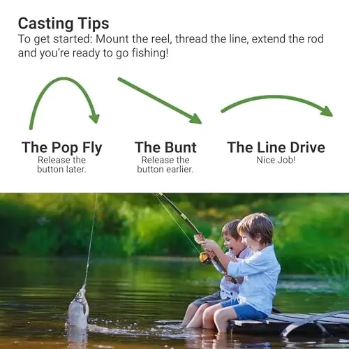 Lanaak Kids - Toddler Fishing Pole & Tackle Box, Beginner Combo kit, for Ages 5-12 - 4