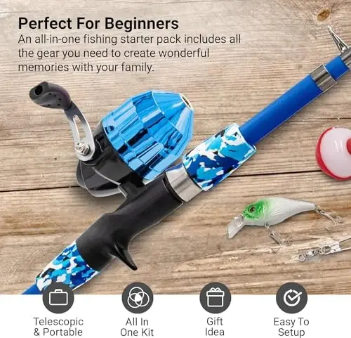 Lanaak Kids - Toddler Fishing Pole & Tackle Box, Beginner Combo kit, for Ages 5-12 - LANAAK (1)
