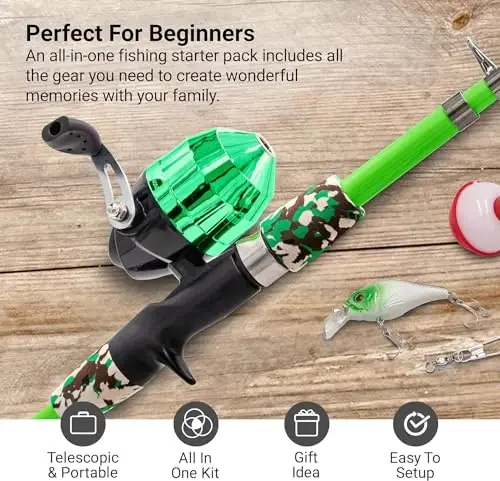 Lanaak Kids - Toddler Fishing Pole & Tackle Box, Beginner Combo kit, for Ages 5-12 - LANAAK (1)