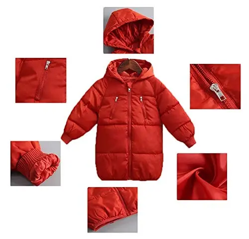 LANBAOSI Kids Winter Coats with Hooded Light Puffer Coat Warm Padded Jacket for Baby Boys Girls Toddler - 2