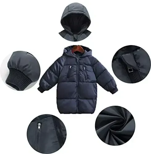 LANBAOSI Kids Winter Coats with Hooded Light Puffer Coat Warm Padded Jacket for Baby Boys Girls Toddler - 3