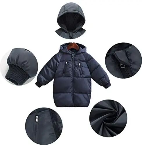 LANBAOSI Toddler Winter Coat Boys Kids Puffer Jacket Hooded Outerwear | Puffer jacket comfort for little ones: cozy down-alternative warmth, snow-ready coverage for kindergarten and outdoor play - 3