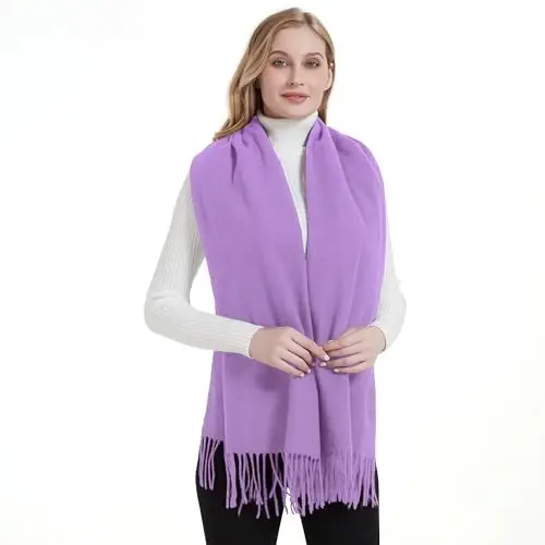 Landisun Scarf for Women Winter Soft Shawl Wrap Large Warm Fashion Blanket for Evening Dress Wedding Gifts - 3
