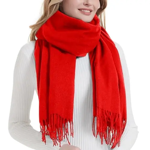 Landisun Scarf for Women Winter Soft Shawl Wrap Large Warm Fashion Blanket for Evening Dress Wedding Gifts - 1