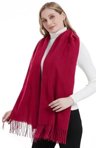 Landisun Winter Scarf for Women Soft Warm Tassel Shawl Wrap | Soft Warm Winter Scarf for Women Is Ideal for Cold Weather，79