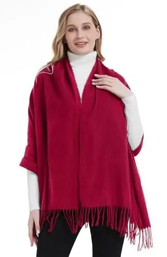 Landisun Winter Scarf for Women Soft Warm Tassel Shawl Wrap | Soft Warm Winter Scarf for Women Is Ideal for Cold Weather，79