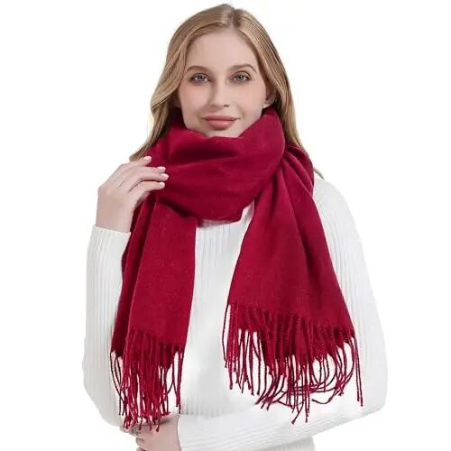 Landisun Winter Scarf for Women Soft Warm Tassel Shawl Wrap | Soft Warm Winter Scarf for Women Is Ideal for Cold Weather，79