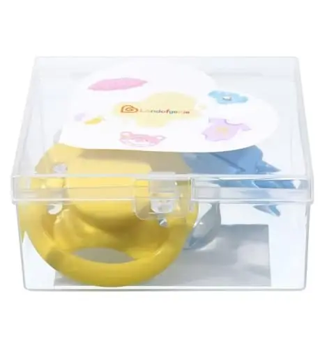 Landofgenie Large Shield Adult Size Pacifiers Set Bone Shaped Cutie Pacifier 3 Pack - White+Blue+Yellow - 6