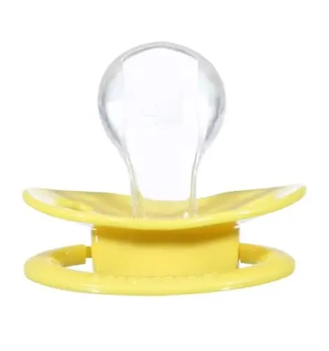 Landofgenie Large Shield Adult Size Pacifiers Set Bone Shaped Cutie Pacifier 3 Pack - White+Blue+Yellow - 3