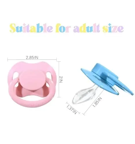 Landofgenie Large Shield Adult Size Pacifiers Set Bone Shaped Cutie Pacifier 3 Pack - White+Blue+Yellow - 5