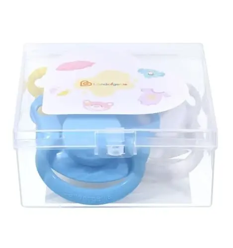 Landofgenie Large Shield Adult Size Pacifiers Set Bear Shaped Cutie Pacifier 3 Pack - White+Blue+Yellow - 6