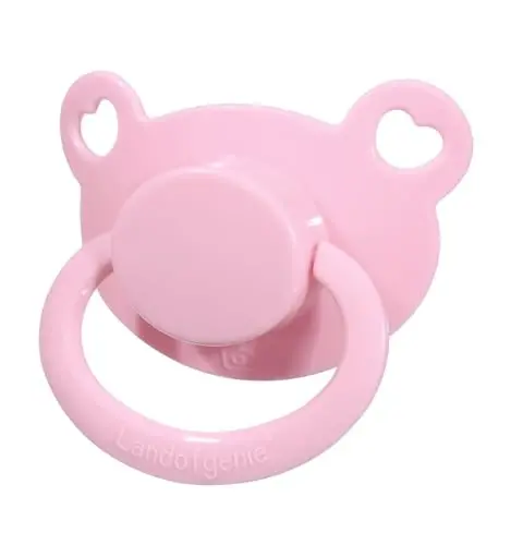 Landofgenie Large Shield Adult Size Pacifiers Set Bear Shaped Cutie Pacifier 3 Pack - Red+Orange+Pink - 2