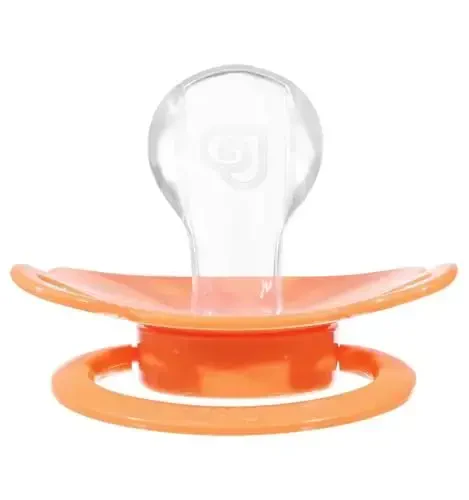 Landofgenie Large Shield Adult Size Pacifiers Set Bear Shaped Cutie Pacifier 3 Pack - Red+Orange+Pink - 4