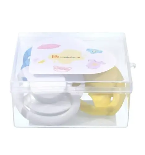 Landofgenie Large Shield Adult Size Pacifiers Set Butterfly Shaped Cutie Pacifier 3 Pack - White+Blue+Yellow - 6