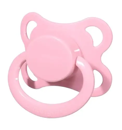 Landofgenie Large Shield Adult Size Pacifiers Set Moon Shaped Cutie Pacifier 3 Pack - Red+Orange+Pink - 2