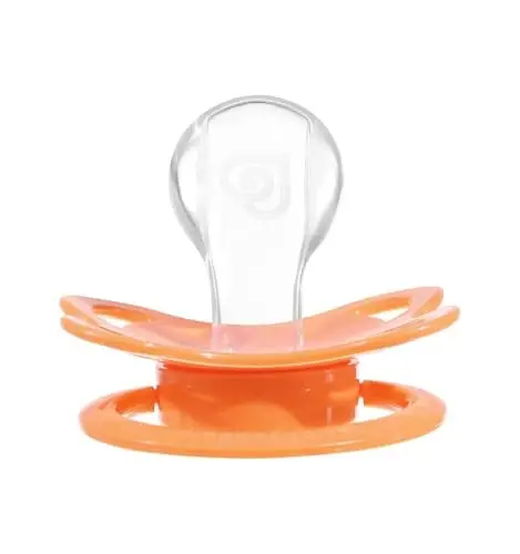 Landofgenie Large Shield Adult Size Pacifiers Set Moon Shaped Cutie Pacifier 3 Pack - Red+Orange+Pink - 5